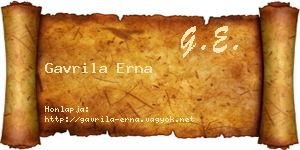 Gavrila Erna névjegykártya